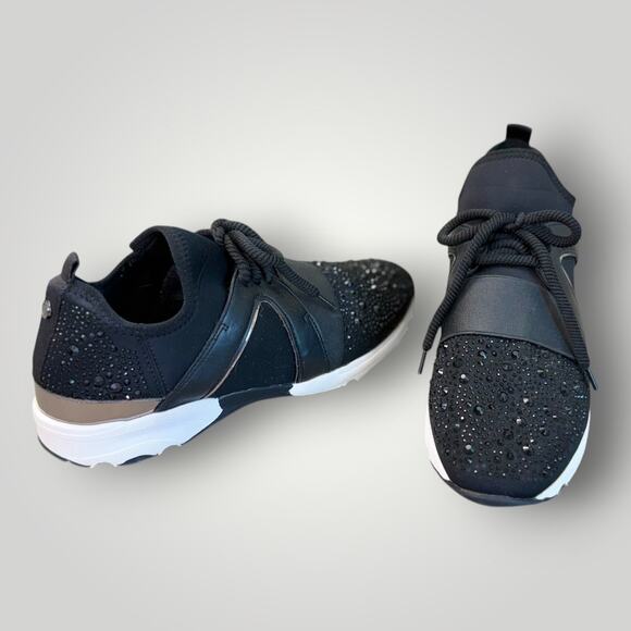 Carvela By Kurt Geiger Shoes - Carvela Lament Bling Black Fashion Sneaker Shoes US 10 EU 41 Rhinestone Studs